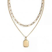 Engravable Layered Dog Tag Necklace