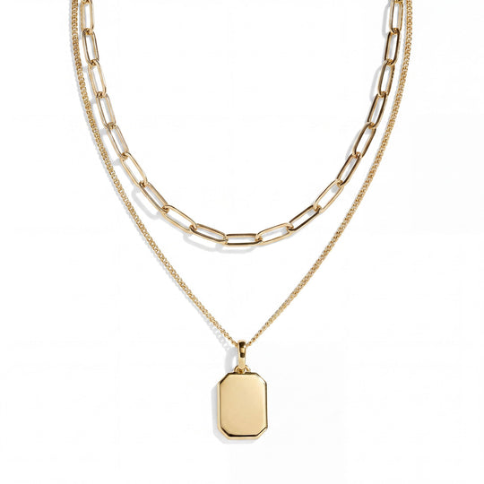 Engravable Layered Dog Tag Necklace