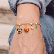 Enamel Basketball Charm, worn