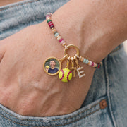 Enamel Softball Charm, worn