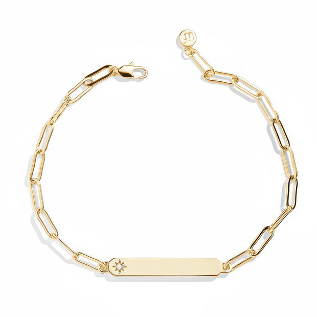 Engravable Bar Paperclip Bracelet
