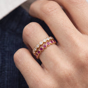 Eternity Birthstone Bezel Ring, worn