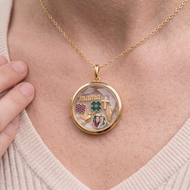 Floating Clover Charm, worn