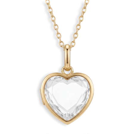 Floating Glass Locket Heart Necklace