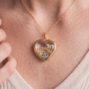 The heart floating locket necklace worn