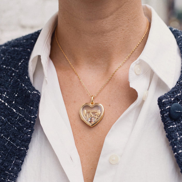 Floating Letter Charm, worn