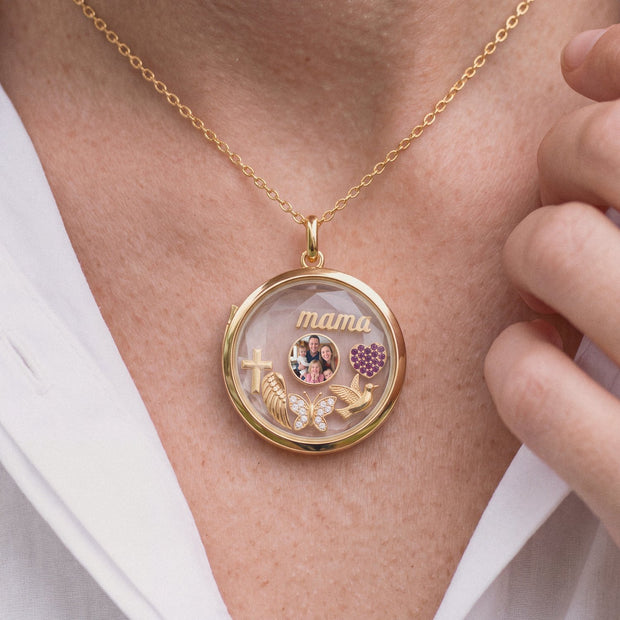 Floating Photo Charm, worn