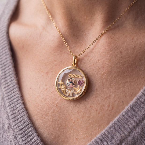 Floating Photo Charm, worn