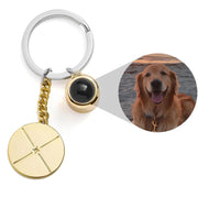 Engravable Circle Photo Keychain