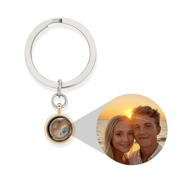 Personalized Circle Photo Keychain