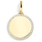 Pavé Engravable Circle Charm
