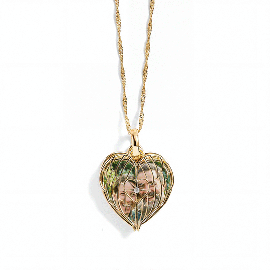 Personalized Angel Wing Photo Necklace