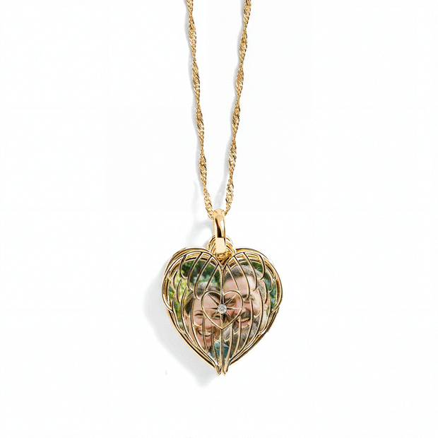 Personalized Angel Wing Photo Necklace