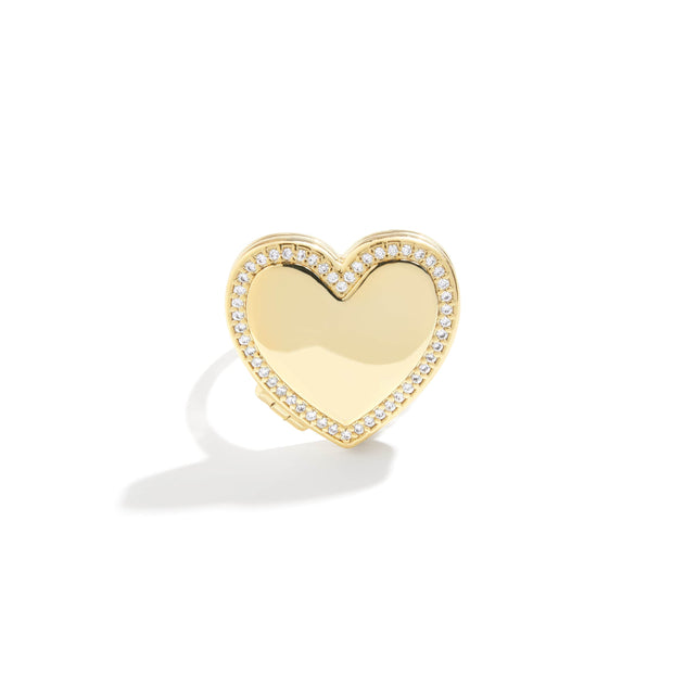 Personalized Heart Locket Ring