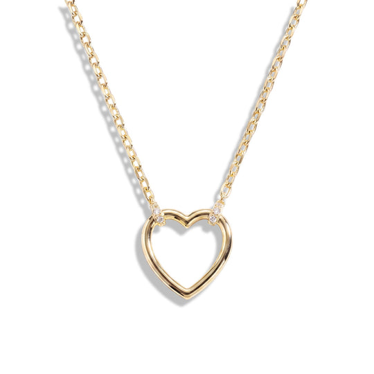 Delicate Heart Charm Keeper Necklace