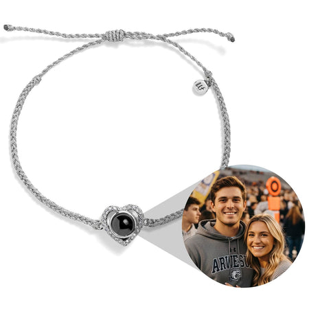 Personalized Pavé Heart Photo Bracelet