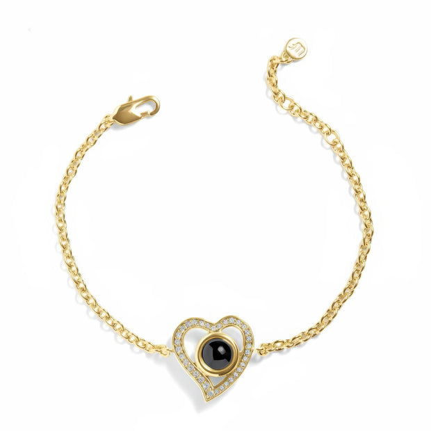 Personalized Vintage Heart Photo Bracelet