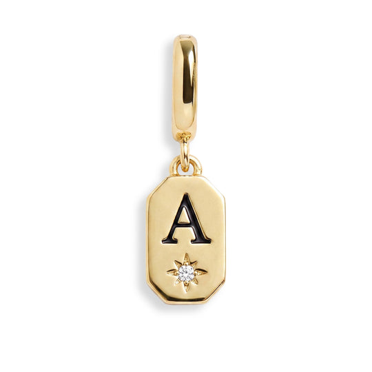 Initial Tag Charm - Letter A - Gold