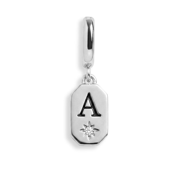 Initial Tag Charm - Letter A - Silver