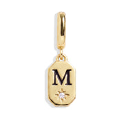 Initial Tag Charm - Letter M - Gold