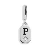 Initial Tag Charm - Letter P - Silver