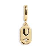 Initial Tag Charm - Letter U - Gold