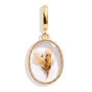January Snowdrop Pressed Birth Flower Charm - Gold