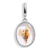 January Snowdrop Pressed Birth Flower Charm - Silver