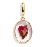 June Rose Pressed Birth Flower Charm - Gold