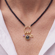 Mini Beaded Charm Keeper Necklace, worn