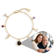Mini Custom Charm Bracelet, shown with a sample photo