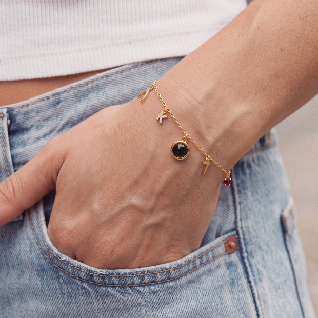 Mini Custom Charm Bracelet, worn
