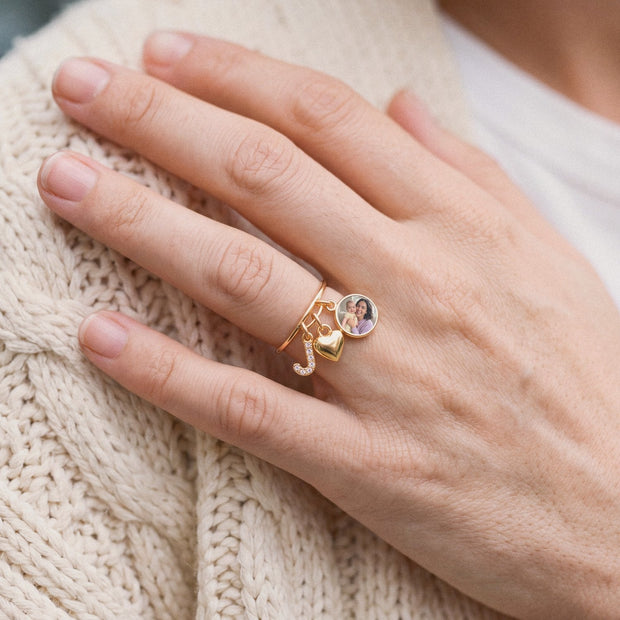 The mini charm ring worn