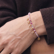 Mini Semi-Precious Personalized Name Bracelet, worn