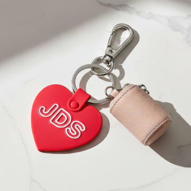 Custom Monogram Heart Keychain