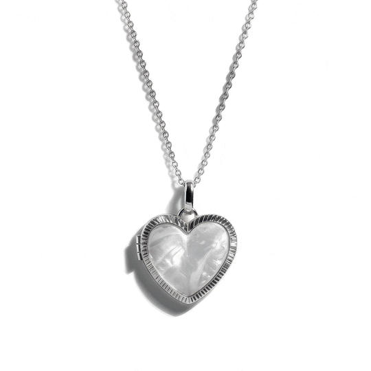 Personalized Mother of Pearl Locket Necklace