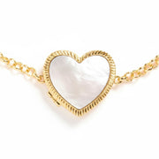 Personalized Mother of Pearl Locket Bracelet