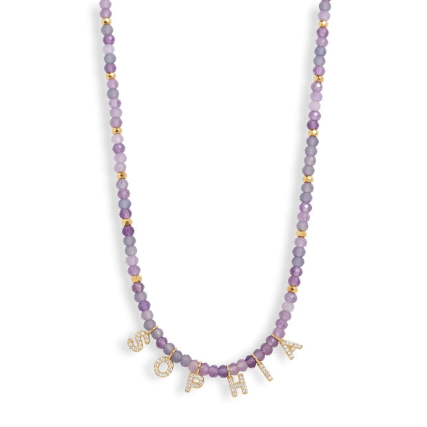Mini Semi-Precious Personalized Name Necklace — image 4 of 9