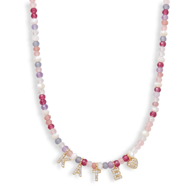 Mini Semi-Precious Personalized Name Necklace — image 2 of 9