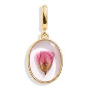November Chrysanthemum Pressed Birth Flower Charm - Gold