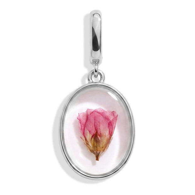 November Chrysanthemum Pressed Birth Flower Charm - Silver