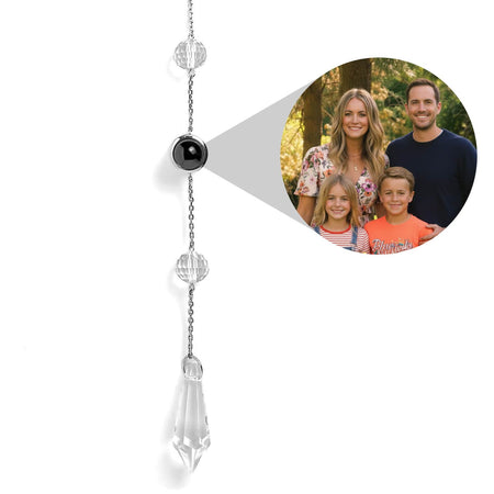 Personalized Circle Photo Icicle Ornament