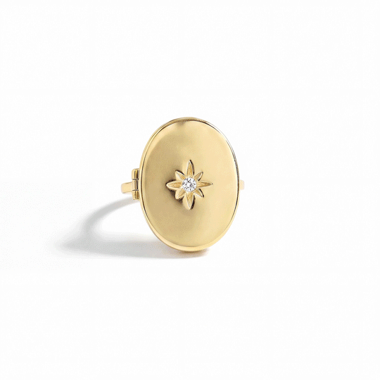 Personalized Star Locket Ring