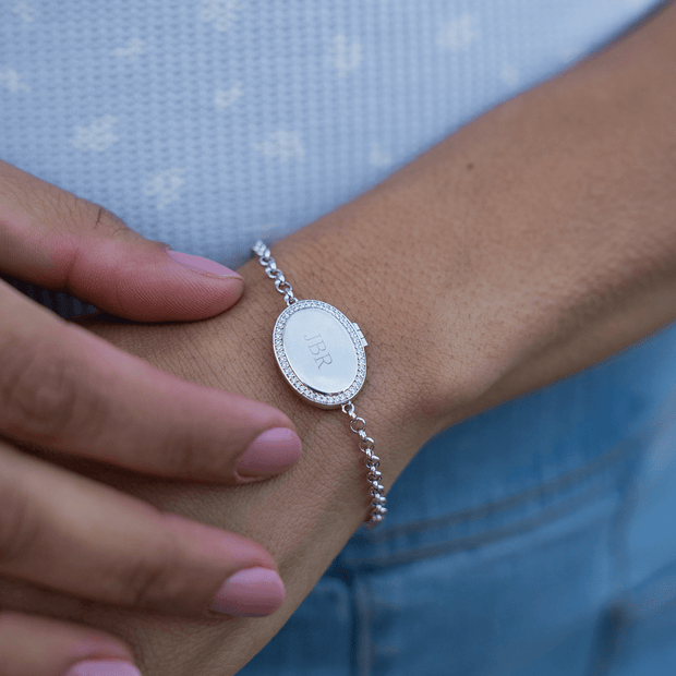 Personalized Oval Locket Bracelet