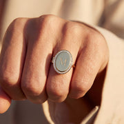 Personalized Oval Locket Ring