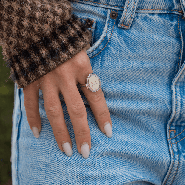 Personalized Oval Locket Ring