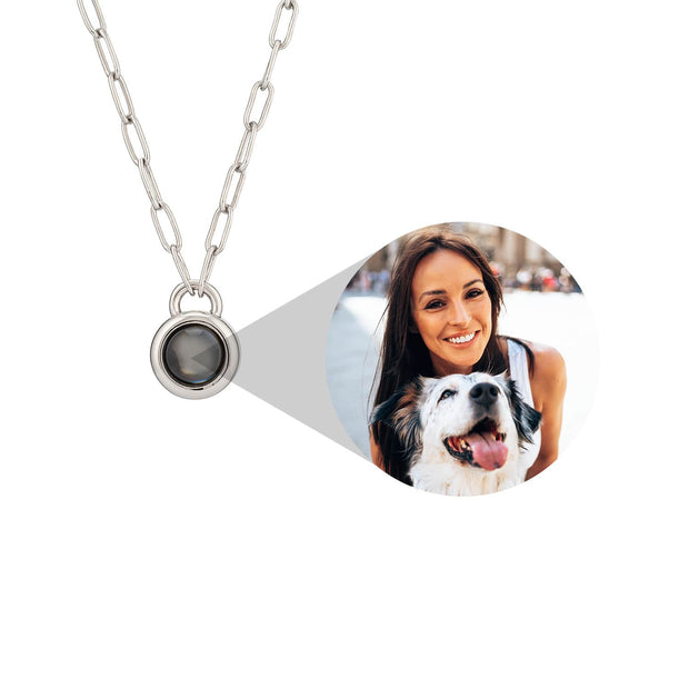 Personalized Paper Clip Chain Photo Necklace