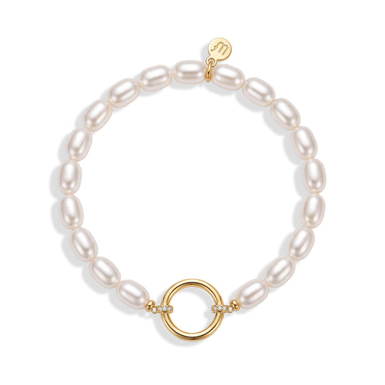 Pearl Charm Keeper Bracelet