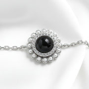 Personalized Pearl Glitz Circle Photo Bracelet