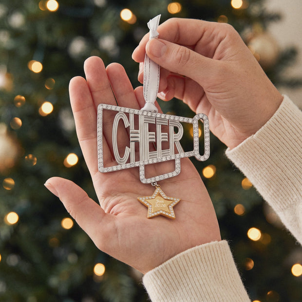 Personalized Cheer Ornament, worn